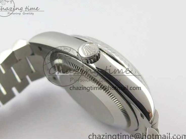 0415 TopPick Day-Date 36 SS 128239 Bp Maker Best Edition Black Dial Crystral Markers on President Bracelet 3149